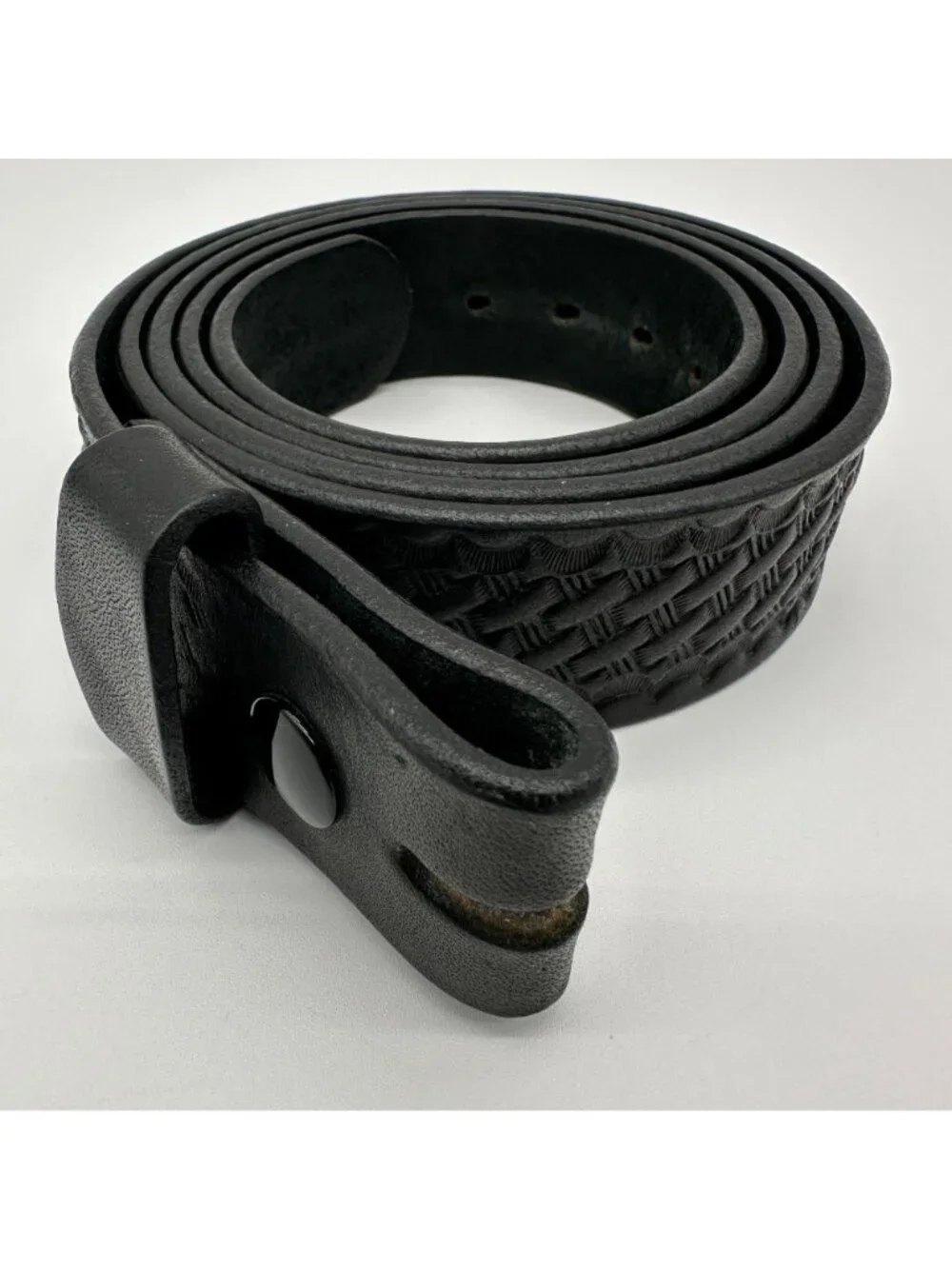 Black Leather Belt Strap RW Amish Men's Basketweave 58 1/2